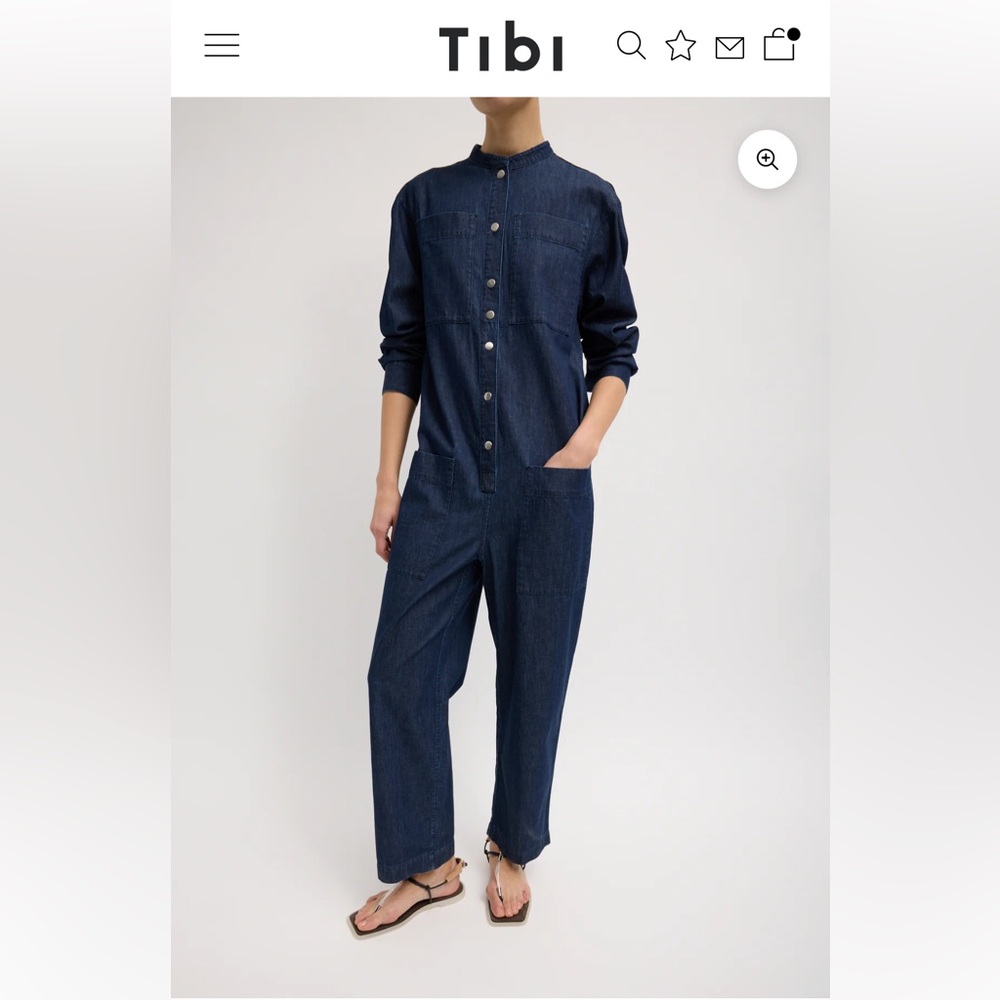Nwt Tibi sz 6 Dark Blue Denim Jumpsuit